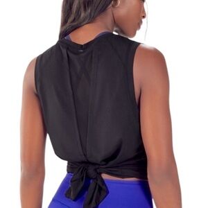 Fabletics Monet Meah V Back Tie Tank Top Women’s Size Medium in Black